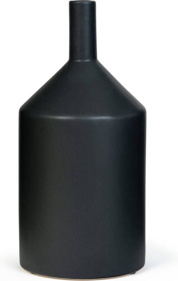 Oliva's Hoge zwarte vaas Geschikt voor droogbloemen en pluimen 30 cm Mat Zwart