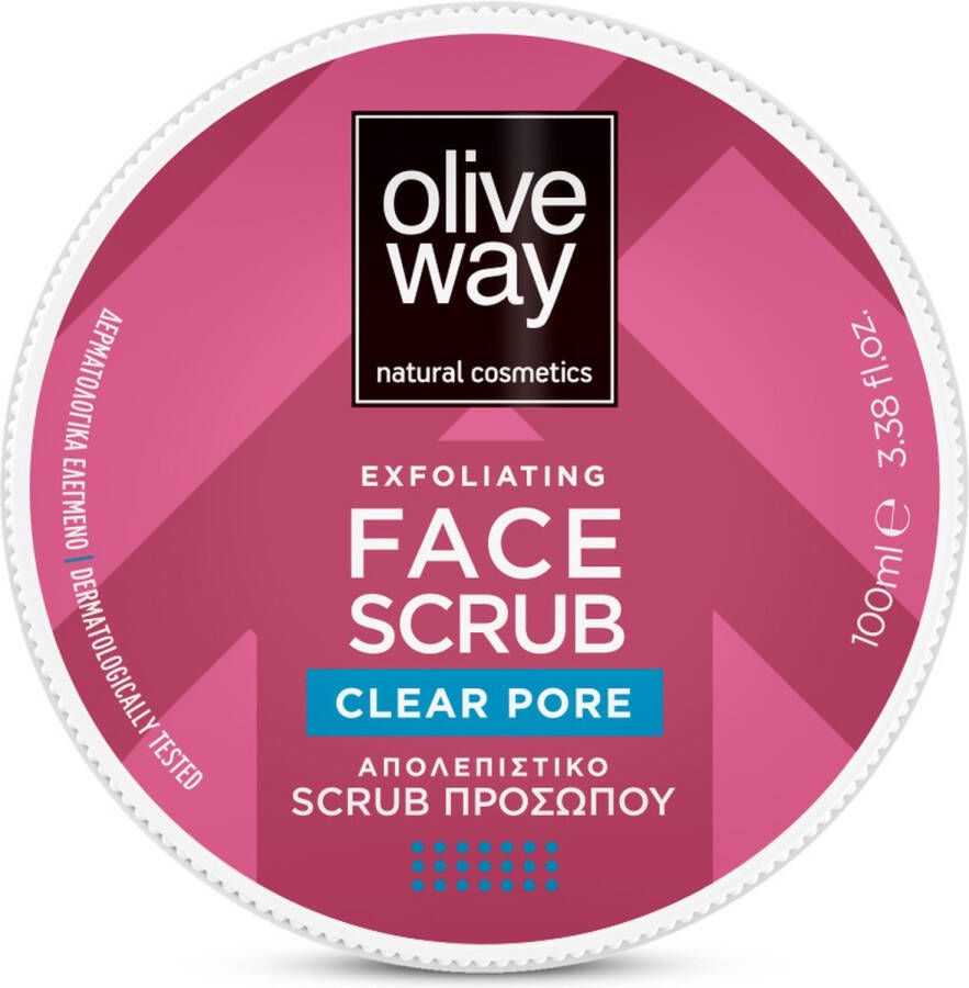 Oliveway natuurlijke cosmetica Oliveway Exfoliërende gezichtsscrub Porie reinigend met Saffraan en druiven extract