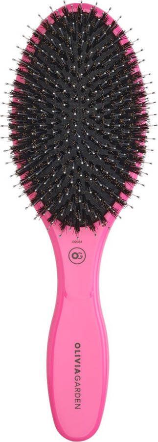 Olivia Garden Care Oval Boar & Nylon Haarborstel Pink