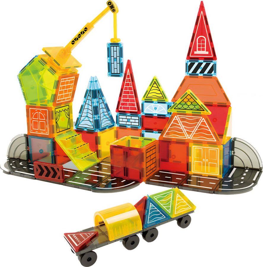 Olvy Magnetic Tiles Magnetisch Speelgoed Magnetische Tegels Montessori Speelgoed 42 Stuks Magnetische Bouwstenen Magnetische Bouwblokken Bouw je Magna Wereld Kinderen