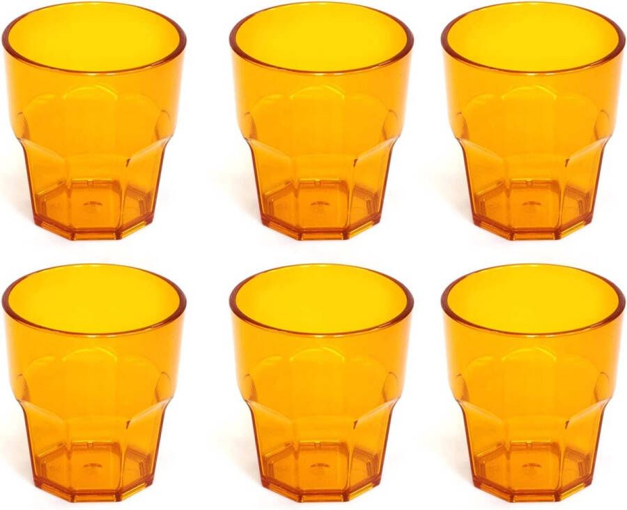 Omada Set kunststof waterglazen inhoud 30 cl. Ze zijn ideaal voor drankjes of longdrinks Vaatwasmachinebestendig Made in Italy Stapelbaar Linea Unglassy ​​​​Gele kleur