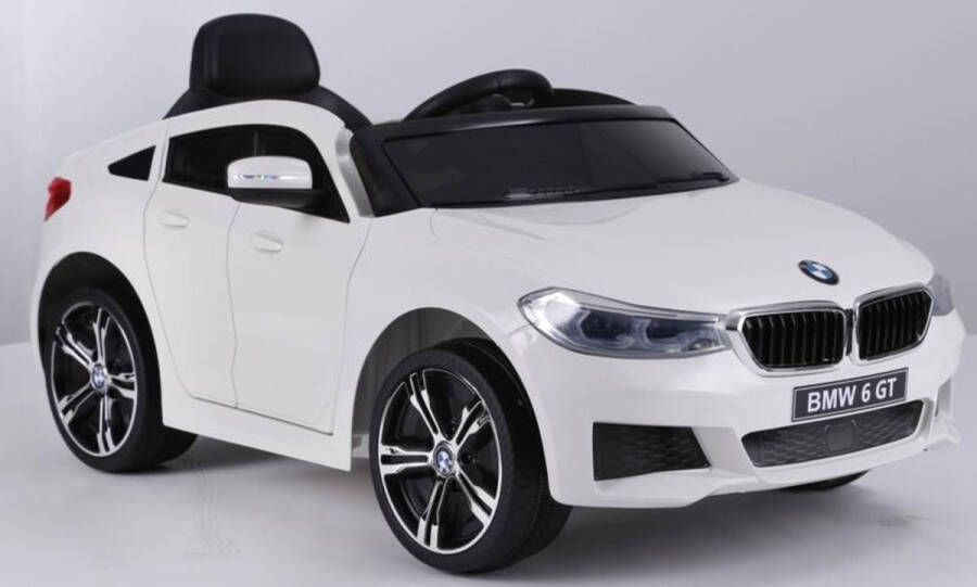 Omidbikes BMW 6 GT Elektrische speelgoed auto accu auto 12V + 2.4G Afstandsbediening (WIT MET RUBBEREN BANDEN)