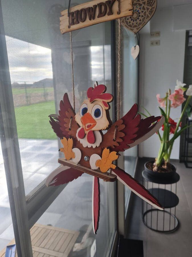 Omiecraft windspinner hillie billie kip windspinner windmolen