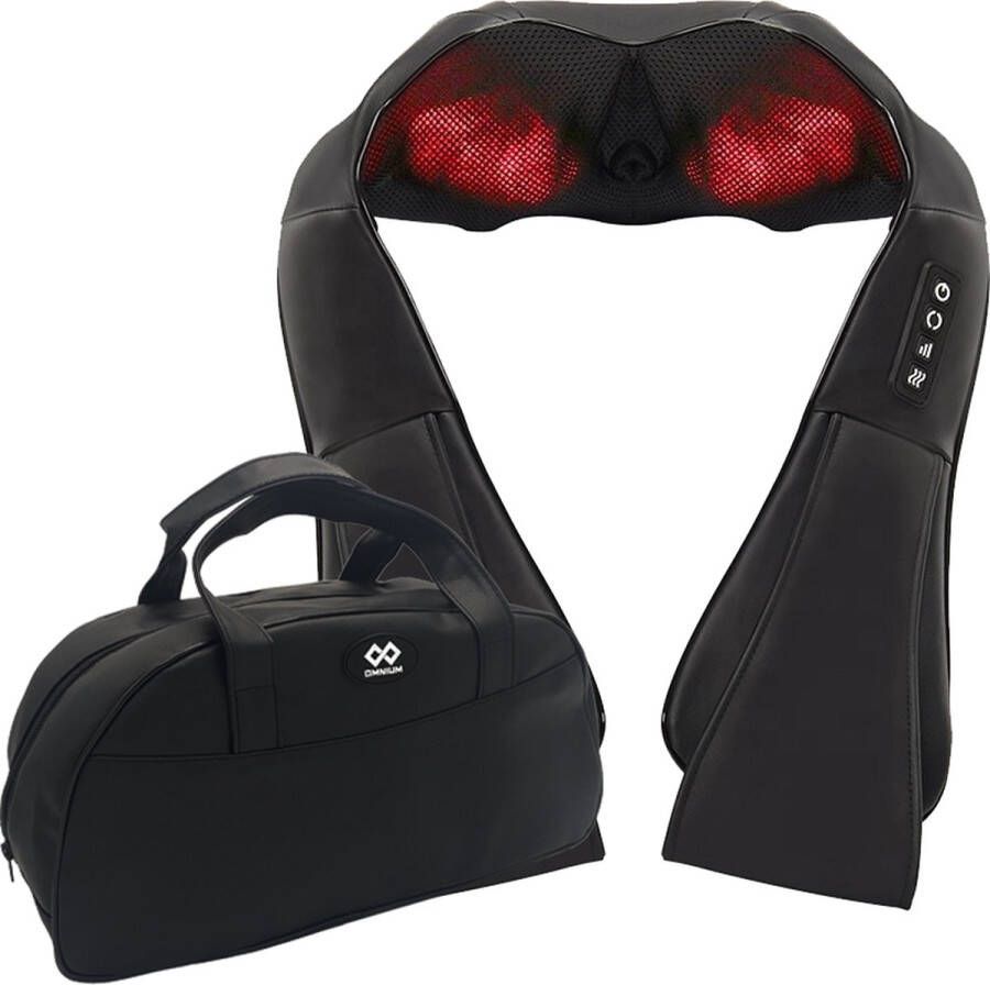 Omnium Shiatsu Massagekussen Nekmassage apparaat Warmtefunctie Inclusief autolader en draagtas Zwart