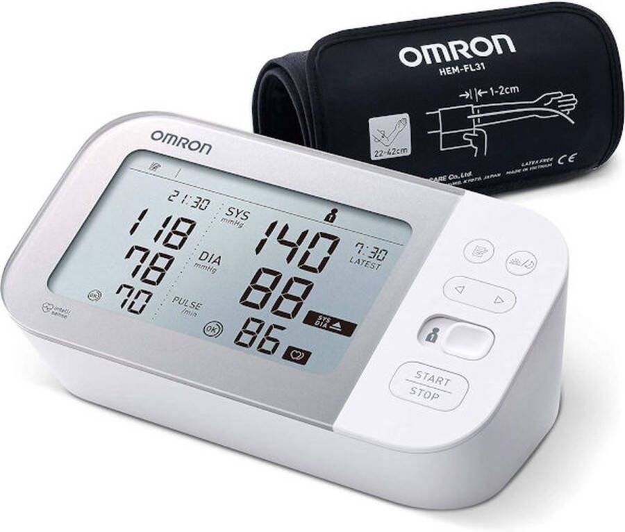 Omron M6 Comfort Bloeddrukmeter Bovenarm Aanbevolen door Hartstichting Blood Pressure Monitor met Hartslagmeter