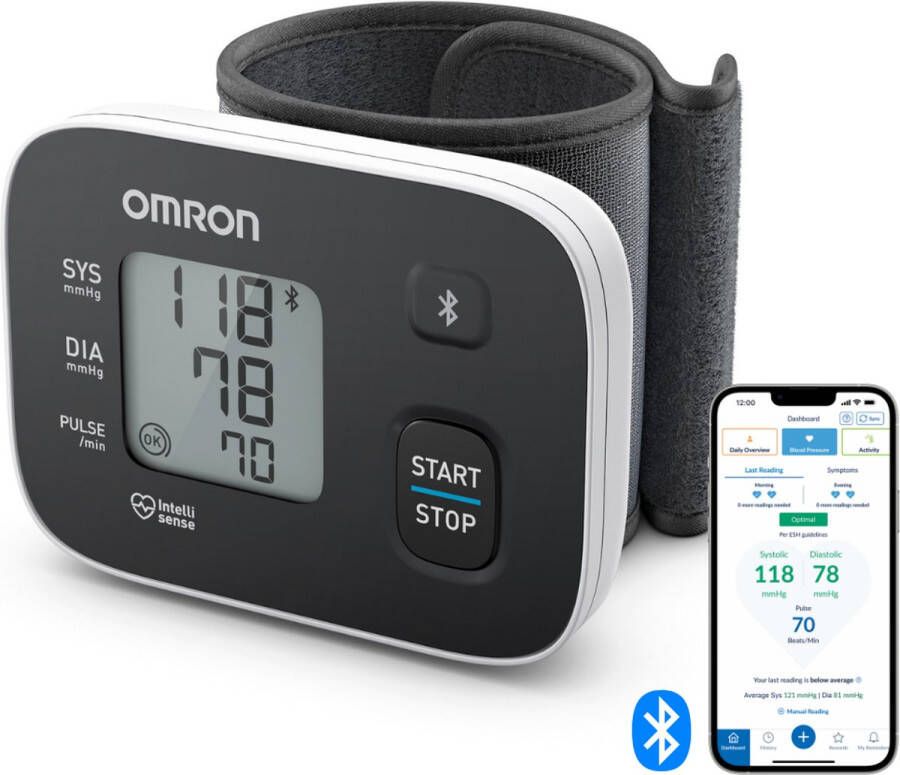 Omron RS3 Intelli IT Bloeddrukmeter Pols Blood Pressure Monitor met Hartslagmeter – Onregelmatige Hartslag -Klinisch Gevalideerde Polsbloeddrukmeter 13 5 tot 21 5 cm Manchet – 5 jaar Garantie