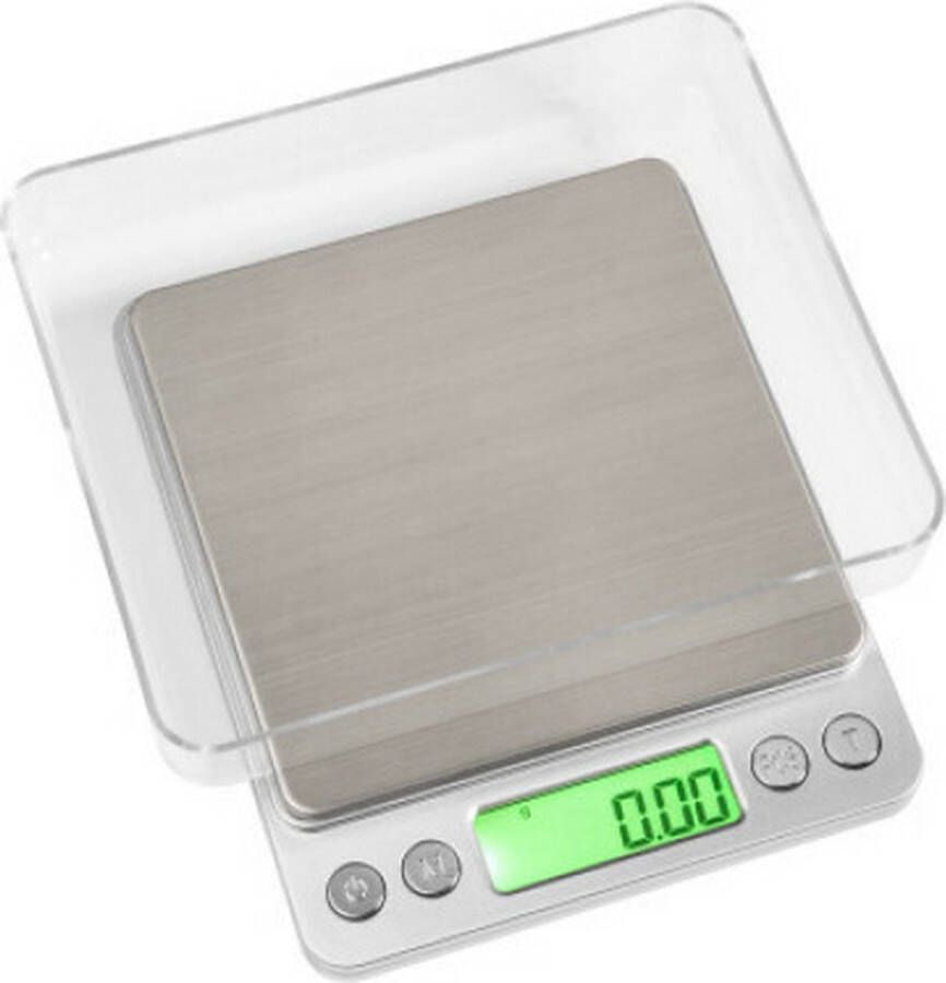 On Balance NV ENVY Weegschaal Keukenweegschaal met kom Digitaal Precisie Miniweegschaal 0 01 tot 500gr Zilver