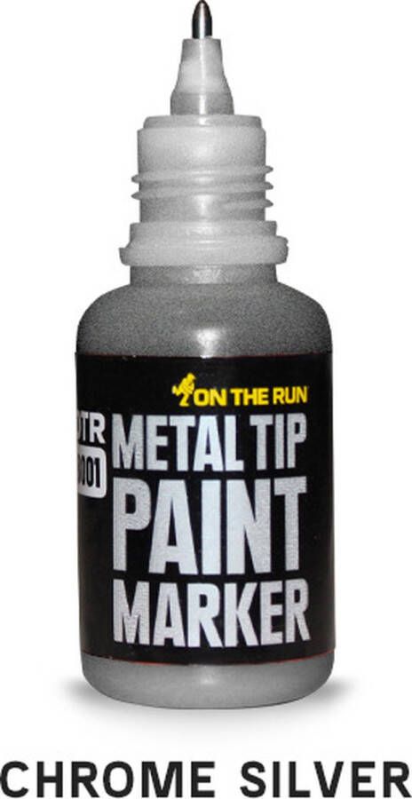 On the Run Metal Tip Paint Marker verfstift 2-3mm punt 20ml Zilver