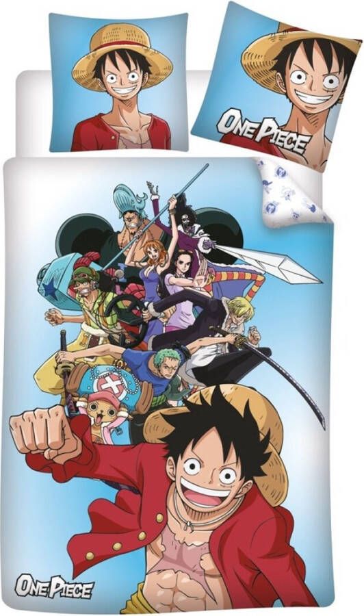 SimbaShop One Piece Dekbedovertrek Luffy Eenpersoons 140 x 200 cm Polyester