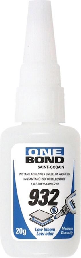 Onebond Secondelijm 932 Geurloos Medium viscositeit 20gr