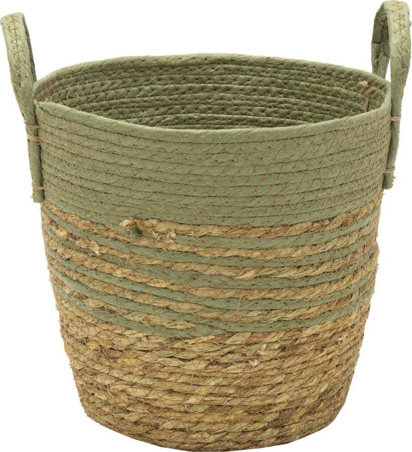 Oneiro Luxe Bloempot HAYDEN SWIRL BASKET GREEN D25H24 – hotel chique binnen ––– accessoires – tuin – decoratie – bloemen – mat – glans – industrieel droogbloemen Buiten bloempot tuin tuinieren