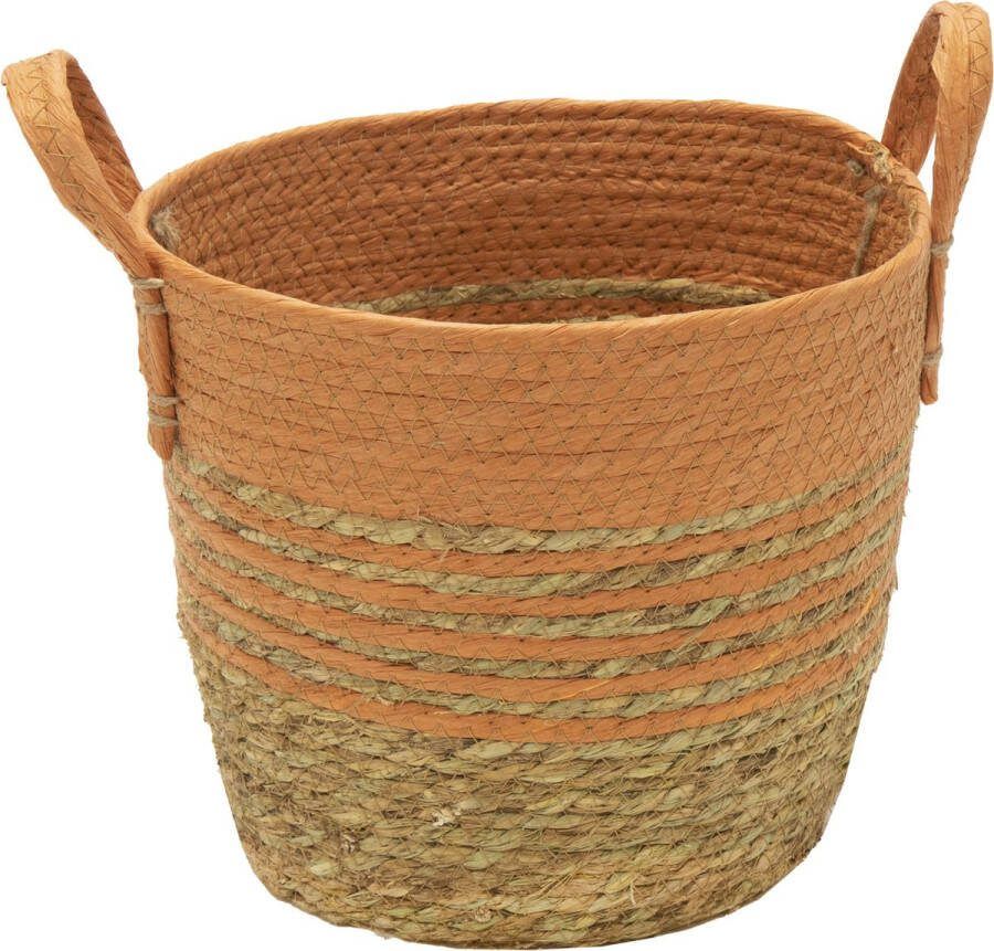 Oneiro Luxe Bloempot HAYDEN SWIRL BASKET ORANGE D18H16 – hotel chique binnen ––– accessoires – tuin – decoratie – bloemen – mat – glans – industrieel droogbloemen Buiten bloempot tuin tuinieren