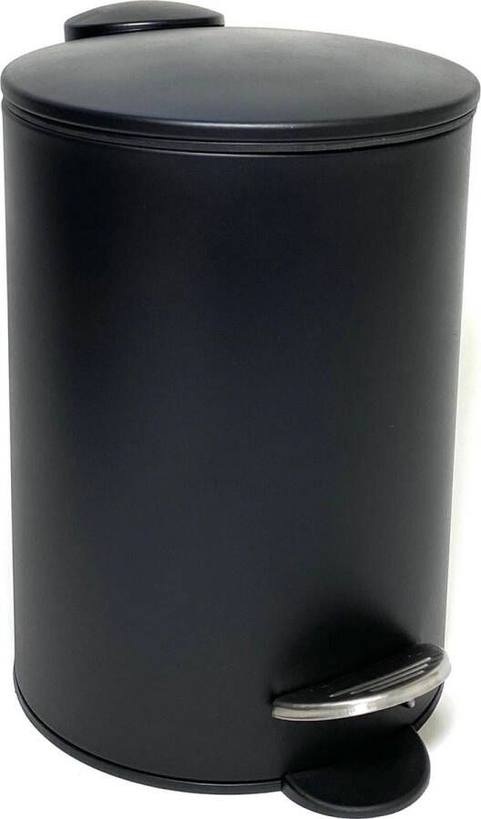 Oneiro Luxe pedaalemmer zwart 3 L 16.8 cm x B 16.8 cm x H 25 cm badkamer – toilet
