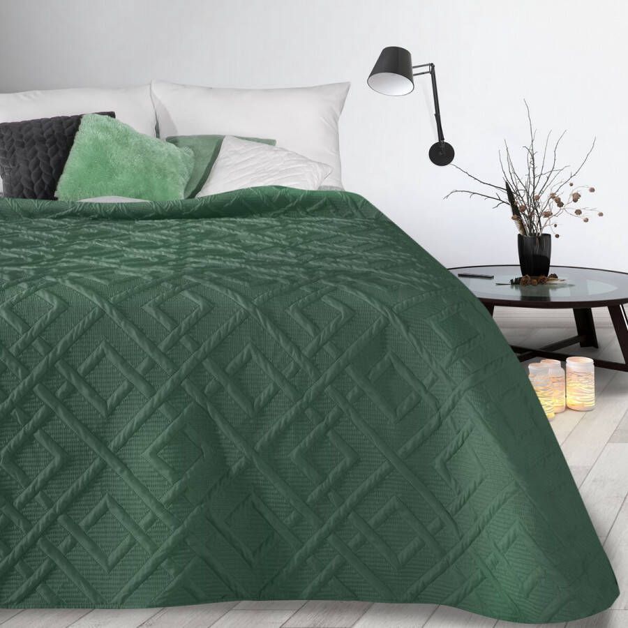 Oneiro s luxe ALARA Type 2 Beddensprei Groen 220x240 cm – bedsprei 2 persoons beige – beddengoed – slaapkamer – spreien – dekens – wonen – slapen