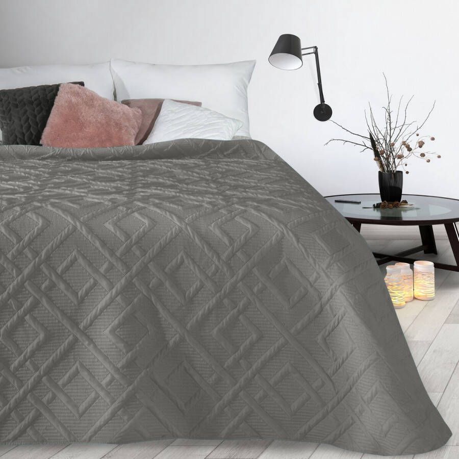 Oneiro s luxe ALARA Type 2 Beddensprei Taupe 170x210 cm – bedsprei 2 persoons beige – beddengoed – slaapkamer – spreien – dekens – wonen – slapen