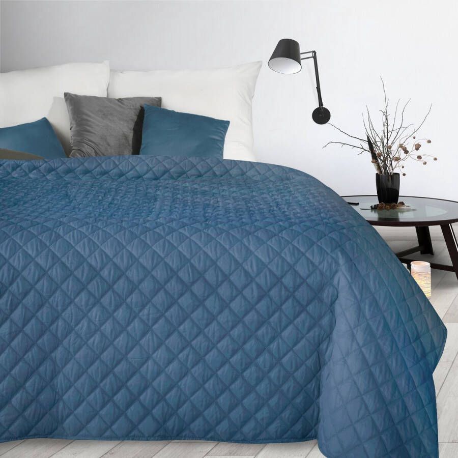 Oneiro s luxe ALARA Type 3 Beddensprei Blauw 220x240 cm – bedsprei 2 persoons beige – beddengoed – slaapkamer – spreien – dekens – wonen – slapen