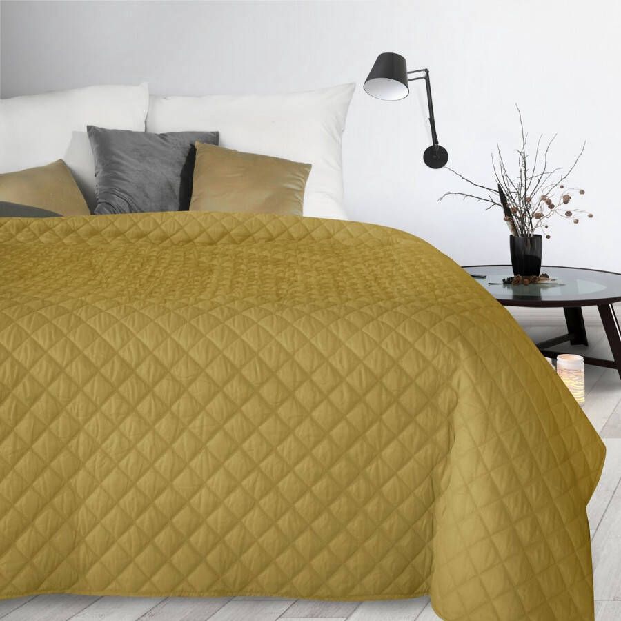 Oneiro s luxe ALARA Type 3 Beddensprei oker 170x210 cm – bedsprei 2 persoons beige – beddengoed – slaapkamer – spreien – dekens – wonen – slapen