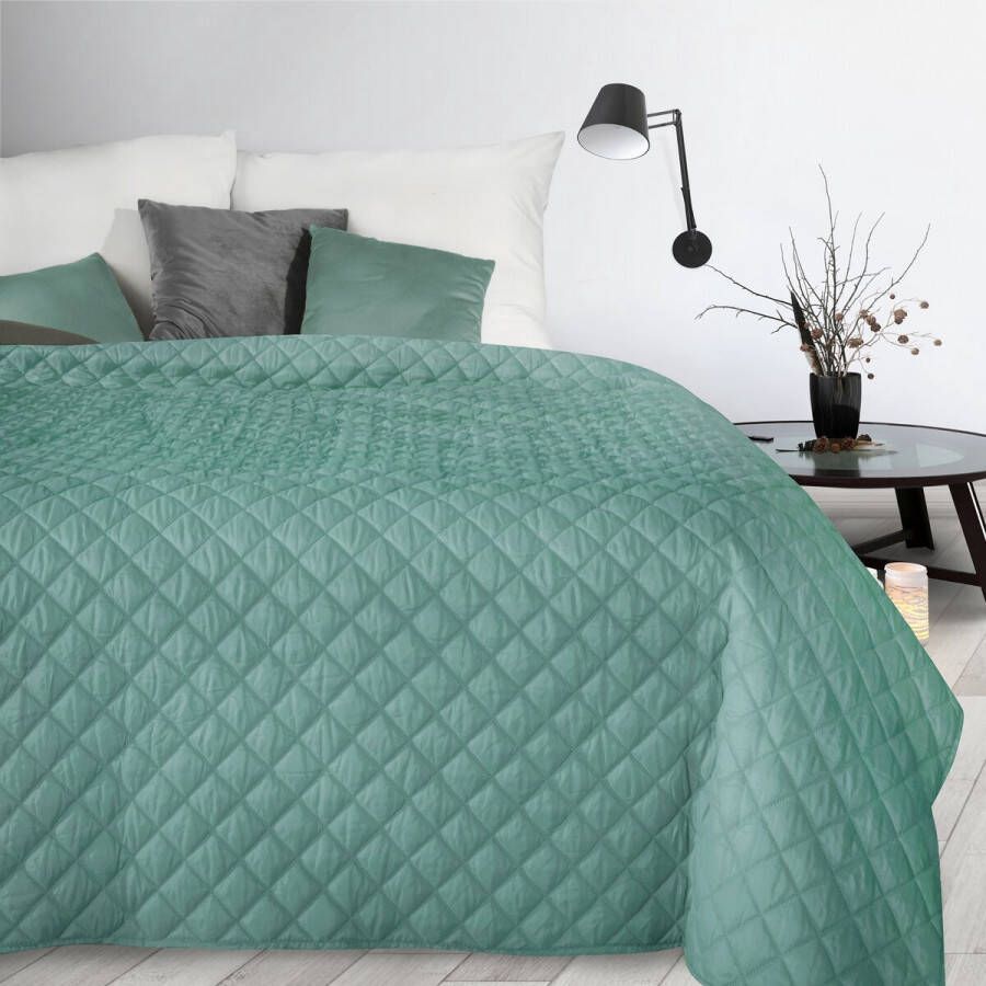 Oneiro s luxe ALARA Type 3 Beddensprei Turquoise 170x210 cm – bedsprei 2 persoons beige – beddengoed – slaapkamer – spreien – dekens – wonen – slapen