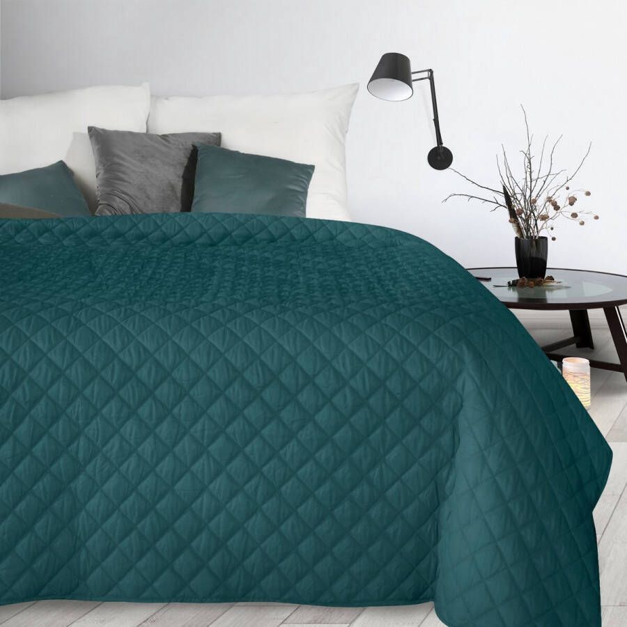 Oneiro s luxe ALARA Type 3 Beddensprei Turquoise 220x240 cm – bedsprei 2 persoons beige – beddengoed – slaapkamer – spreien – dekens – wonen – slapen