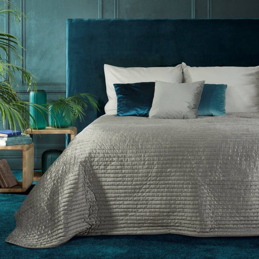 Oneiro s luxe ALUVIA Beddensprei Taupe grijs 220x240 cm – bedsprei 2 persoons beige – beddengoed – slaapkamer – spreien – dekens – wonen – slapen