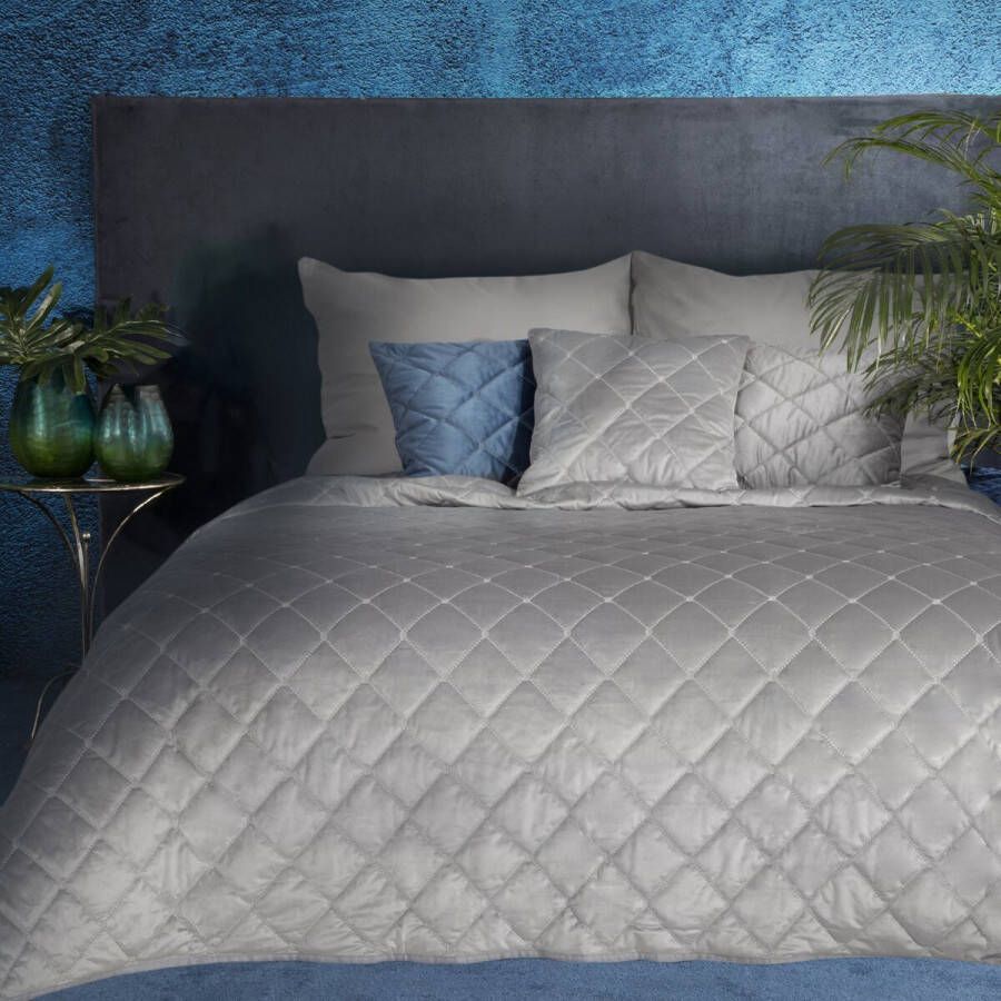 Oneiro s luxe AMARETA Beddensprei Grijs 220x240 cm – bedsprei 2 persoons beige – beddengoed – slaapkamer – spreien – dekens – wonen – slapen