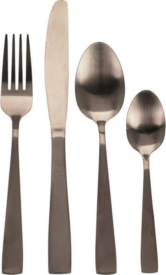 Oneiro s Luxe Bestekset RVS 16-delig Mat Goud Gekleurd