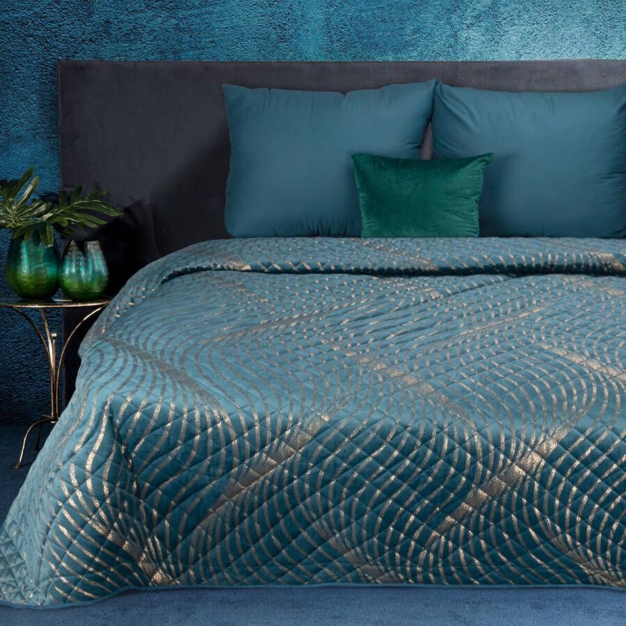 Oneiro s luxe BLANCA Type 2 Beddensprei 230x260 cm – bedsprei 2 persoons beige – beddengoed – slaapkamer – spreien – dekens – wonen – slapen