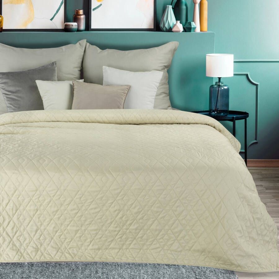 Oneiro s luxe BONI Type 2 Beddensprei beige 200x220 cm – bedsprei 2 persoons – beddengoed – slaapkamer – spreien – dekens – wonen – slapen