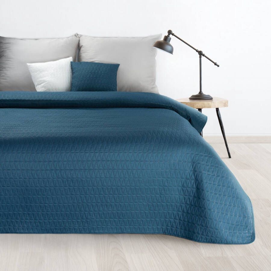 Oneiro s luxe BONI Type 3 Beddensprei Blauw 170x210 cm – bedsprei 2 persoons – beddengoed – slaapkamer – spreien – dekens – wonen – slapen