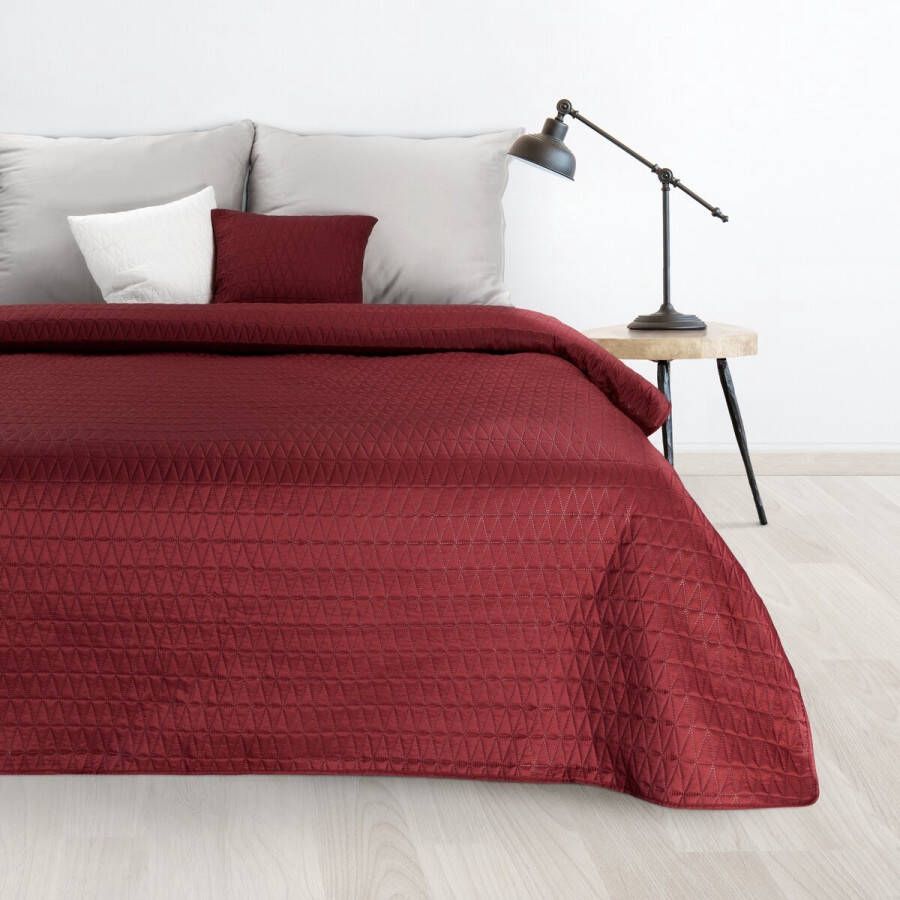 Oneiro s luxe BONI Type 3 Beddensprei Bordeaux 170x210 cm – bedsprei 2 persoons – beddengoed – slaapkamer – spreien – dekens – wonen – slapen