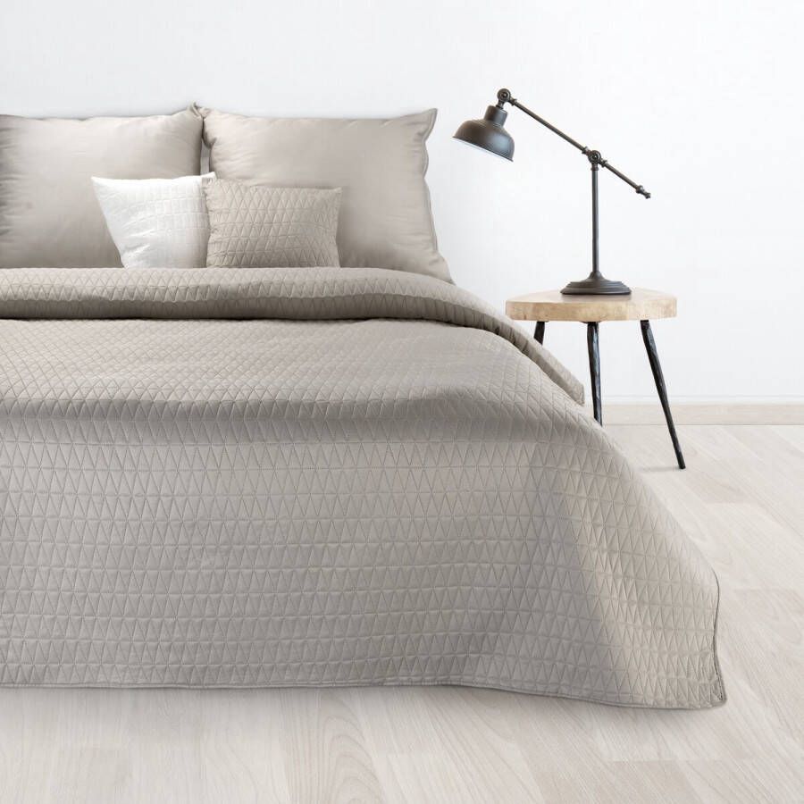 Oneiro s luxe BONI Type 3 Beddensprei Taupe 170x210 cm – bedsprei 2 persoons – beddengoed – slaapkamer – spreien – dekens – wonen – slapen