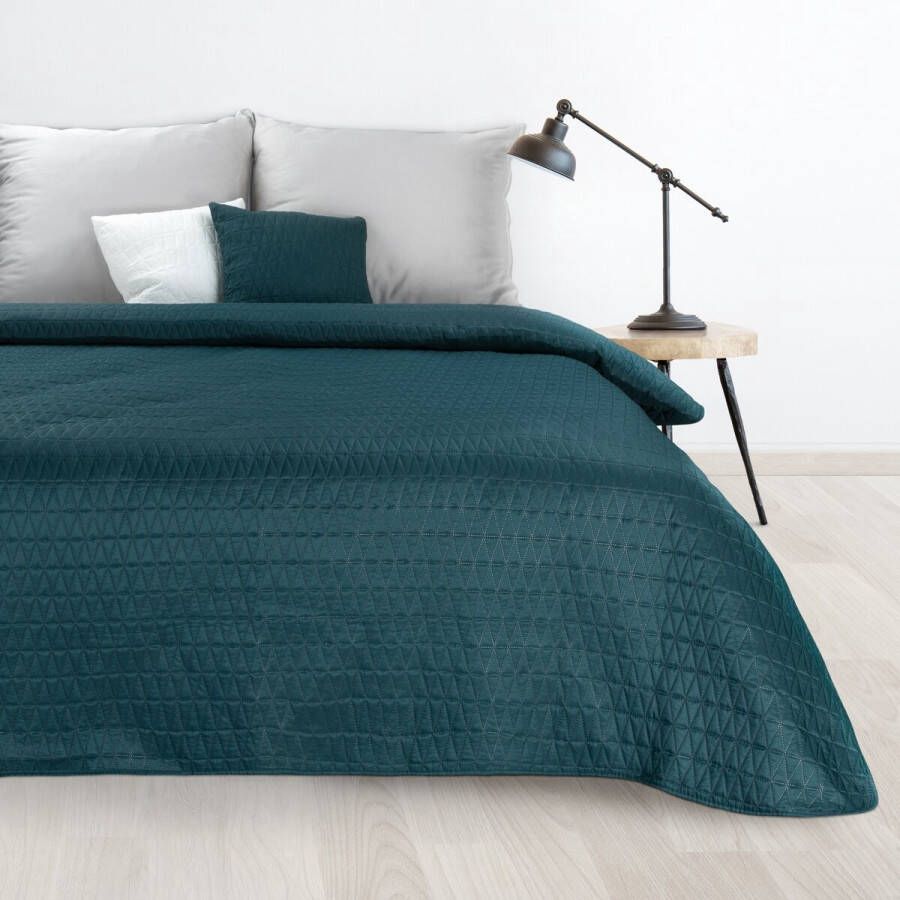 Oneiro s luxe BONI Type 3 Beddensprei Turquoise 170x210 cm – bedsprei 2 persoons – beddengoed – slaapkamer – spreien – dekens – wonen – slapen