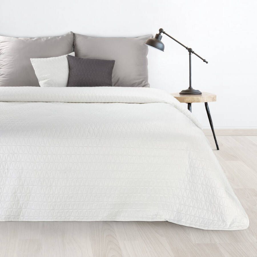 Oneiro s luxe BONI Type 3 Beddensprei Wit 200x220 cm – bedsprei 2 persoons – beddengoed – slaapkamer – spreien – dekens – wonen – slapen