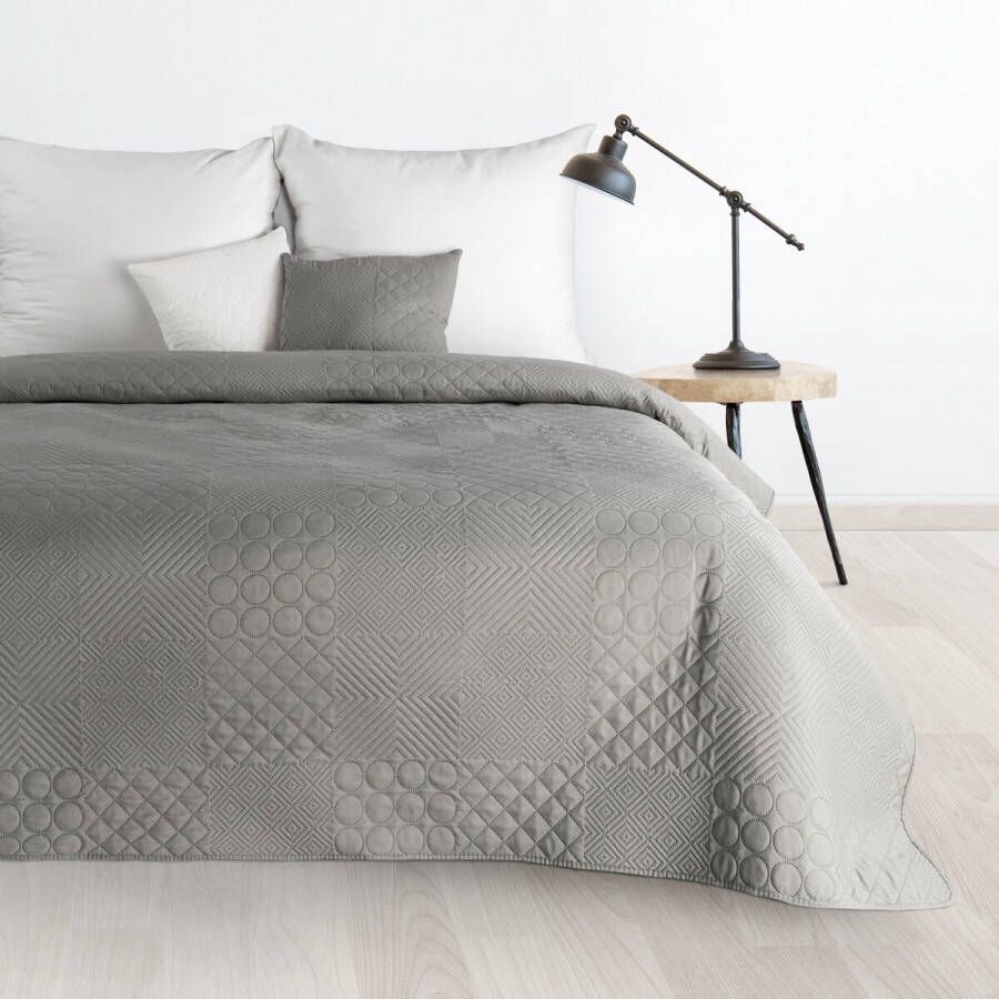 Oneiro s luxe BONI Type 5 Beddensprei Taupe 170x210 cm – bedsprei 2 persoons beige – beddengoed – slaapkamer – spreien – dekens – wonen – slapen