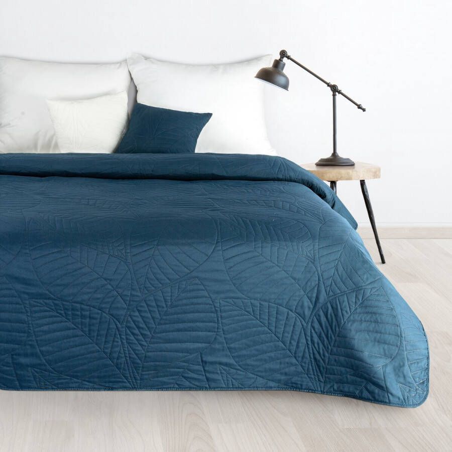 Oneiro s luxe BONI Type 6 Beddensprei Blauw 170x210 cm – bedsprei 2 persoons beige – beddengoed – slaapkamer – spreien – dekens – wonen – slapen
