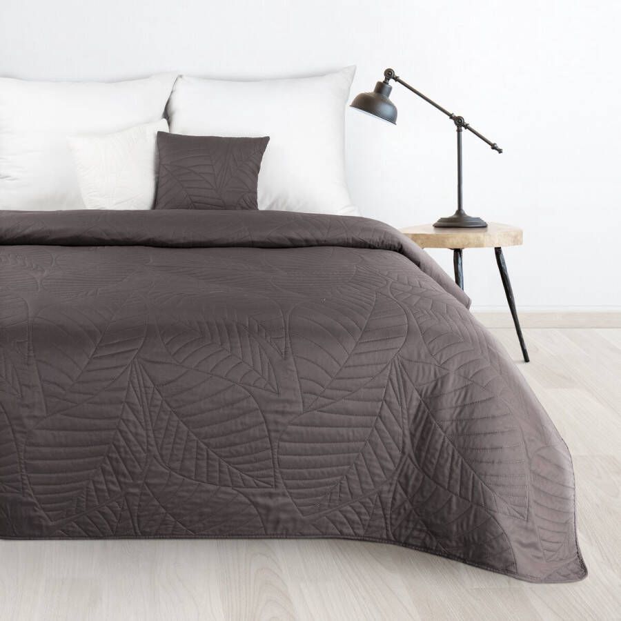 Oneiro s luxe BONI Type 6 Beddensprei Bruin 200 x 220 cm – bedsprei 2 persoons beige – beddengoed – slaapkamer – spreien – dekens – wonen – slapen