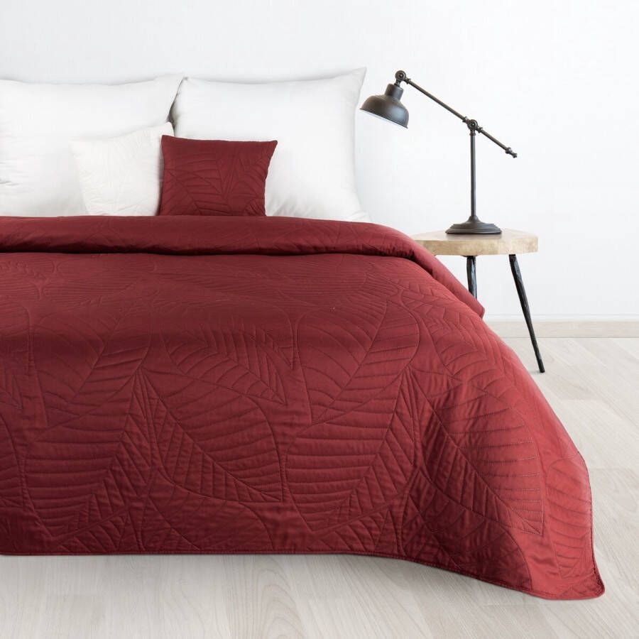 Oneiro s luxe BONI Type 6 Beddensprei Rood 200 x 220 cm – bedsprei 2 persoons beige – beddengoed – slaapkamer – spreien – dekens – wonen – slapen