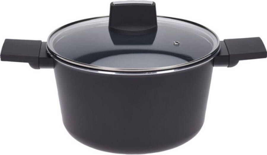 Oneiro s Luxe Braadpan met deksel aluminium – ø24 x H 14 cm – koken – tafelen – keuken – koekenpan – inductie – gas – potten – pannen