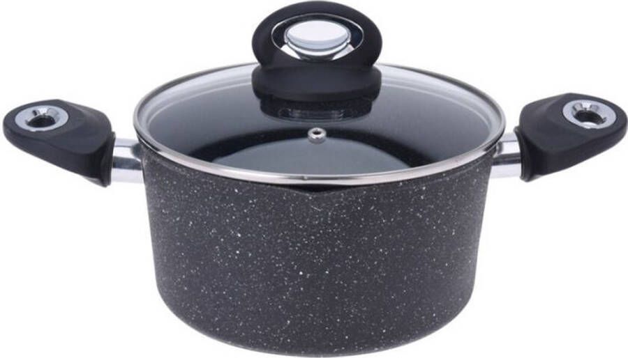 Oneiro s Luxe Braadpan met deksel gesmeed aluminium – ø20 x H 11 cm – koken – tafelen – keuken – koekenpan – inductie – gas – potten – pannen