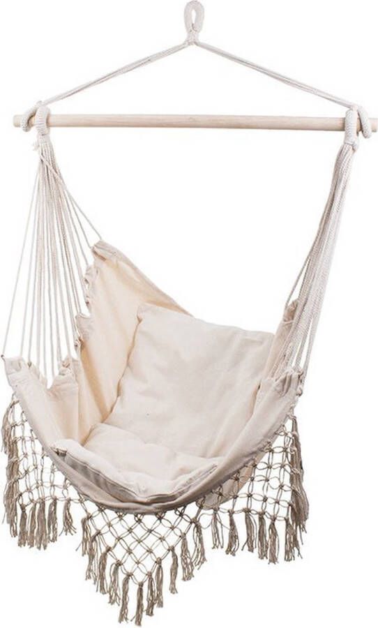 Oneiro s Luxe Braziliaanse Hangende fauteuil FRINGE 90x95cm – hangmat – hangmat met standaard – zomer – tuin – tuinartikelen – relax – tuinmeubelen