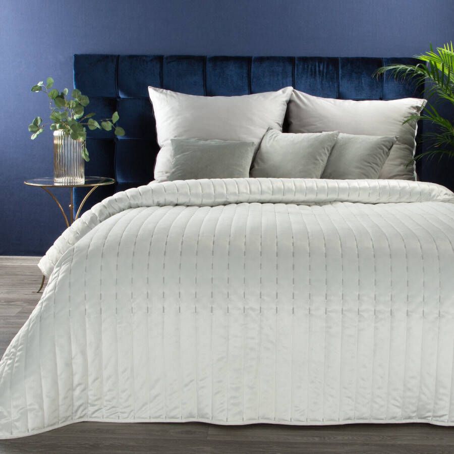 Oneiro s luxe FRIDA Type 1 Beddensprei wit- 170x210 cm – bedsprei 2 persoons beige – beddengoed – slaapkamer – spreien – dekens – wonen – slapen