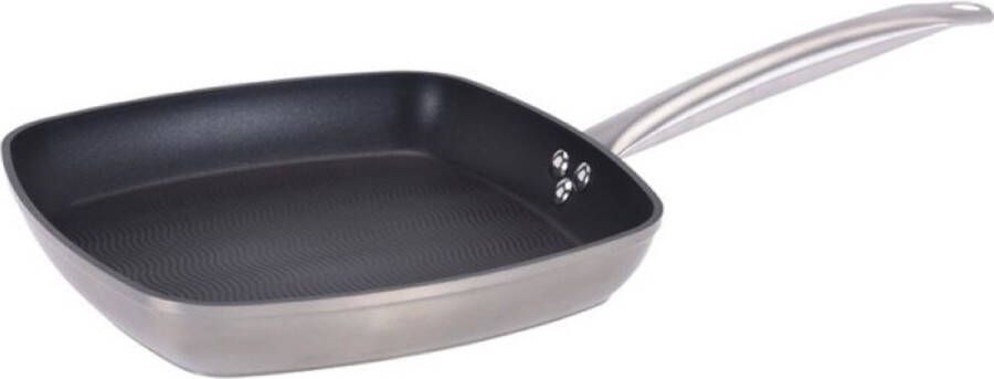 Oneiro s Luxe Grillpan 26x26x4.2cm aluminium – koken – tafelen – keuken – grillpan – inductie – gas – potten – pannen