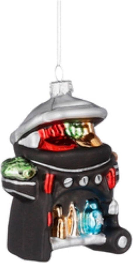 Oneiro 's luxe House of Seasons Ornament BBQ L9 x B6 x H13 cm Zwart kerstbal luxe verpakking – kerstcollectie – kerstdecoratie – kerstboomhanger – kerstversiering kersthanger