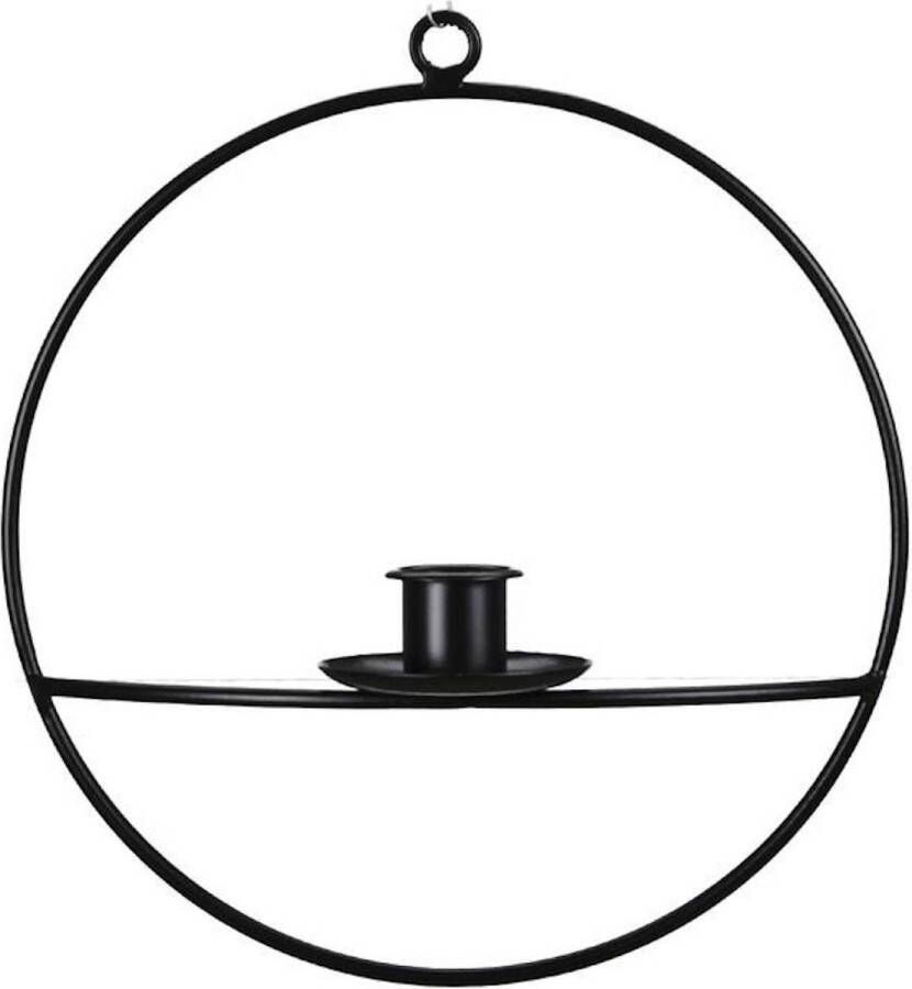 Oneiro s Luxe kandelaar CALL Hanging Black – Ø20- kaarsenhouder waxinelichthouder decoratie – woonaccessoires – wonen -decoratie – kaarsen – metaal hout