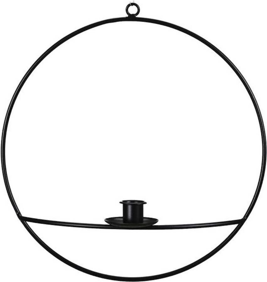 Oneiro s Luxe kandelaar CALL Hanging Black – Ø30 kaarsenhouder waxinelichthouder decoratie – woonaccessoires – wonen -decoratie – kaarsen – metaal hout