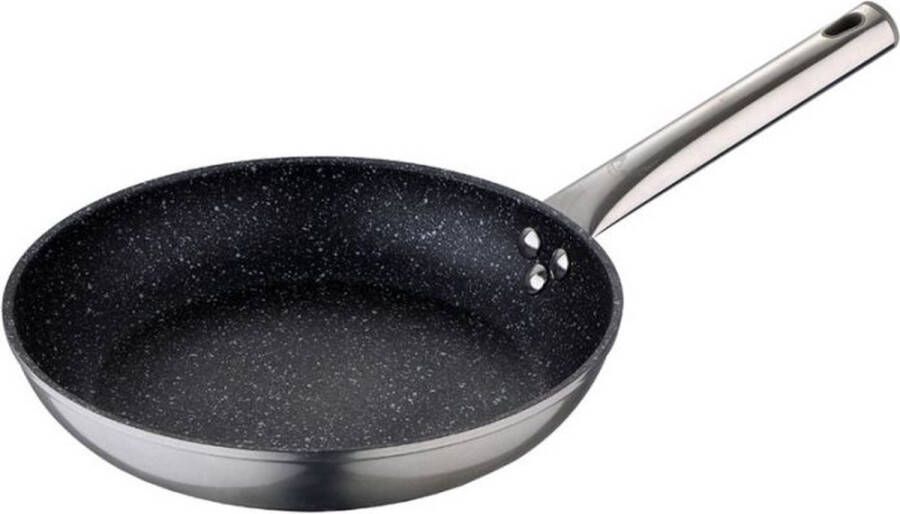 Oneiro s Luxe Koekenpan zilver – ø20 x H 4 3 cm – koken – tafelen – keuken – koekenpan – inductie – gas – potten – pannen