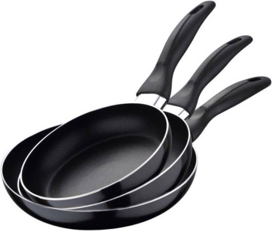 Oneiro s Luxe Koekenpannenset – ø16x3.5cm ø20x4.5cm ø24x4.5cm cm – koken – tafelen – keuken – koekenpan – inductie – gas – potten – pannen