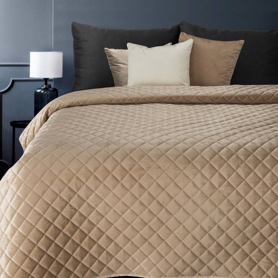 Oneiro s luxe LORI Beddensprei Beige 170x210 cm – bedsprei 2 persoons beige – beddengoed – slaapkamer – spreien – dekens – wonen – slapen