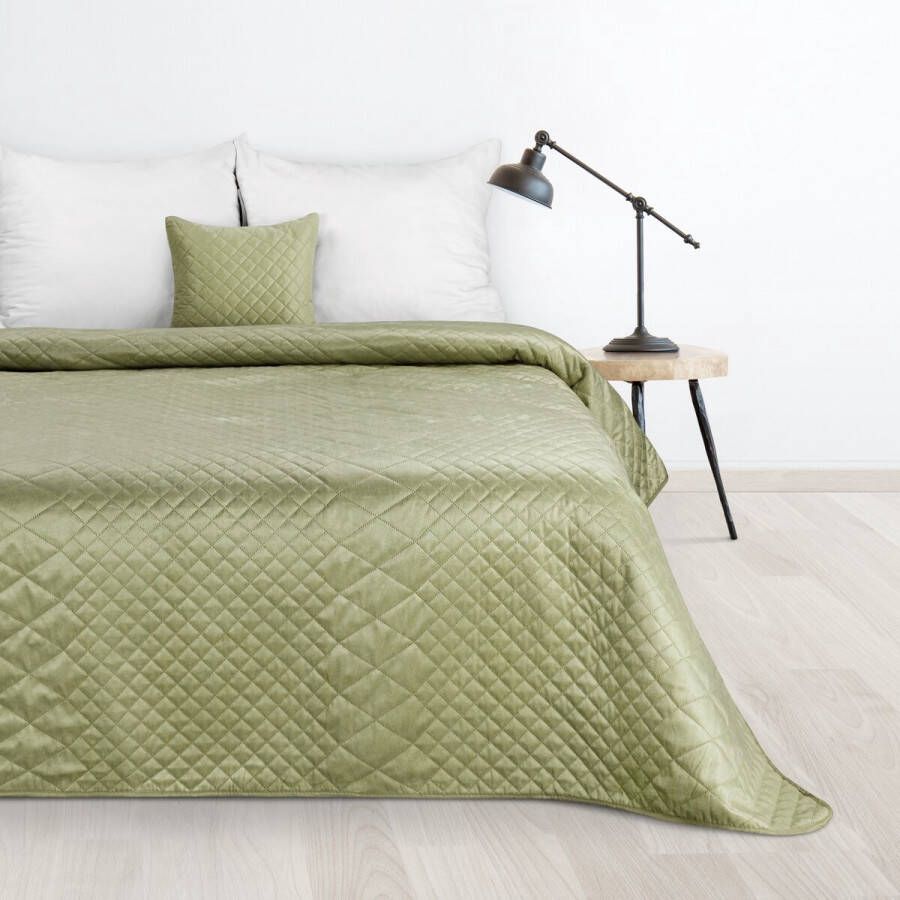 Oneiro s luxe LUIZ Beddensprei Lichtgroen 170x210 cm – bedsprei 2 persoons lichtgroen – beddengoed – slaapkamer – spreien – dekens – wonen – slapen