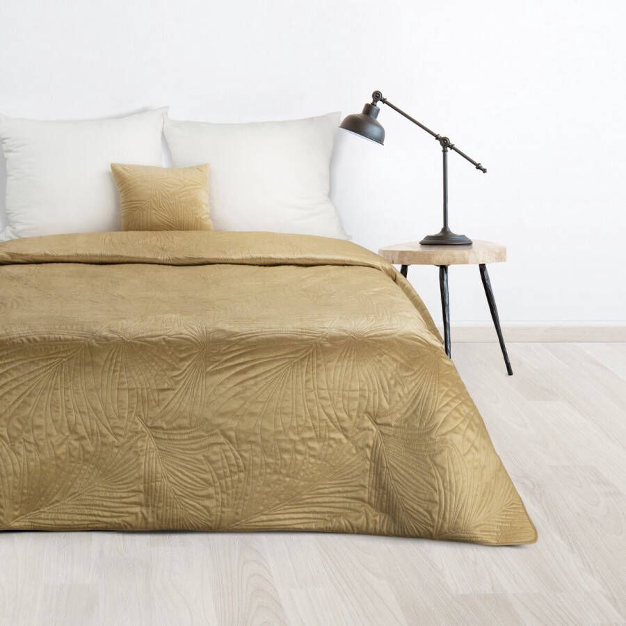 Oneiro s luxe LUIZ type 4 Beddensprei Beige 170x210 cm – bedsprei 2 persoons beige – beddengoed – slaapkamer – spreien – dekens – wonen – slapen